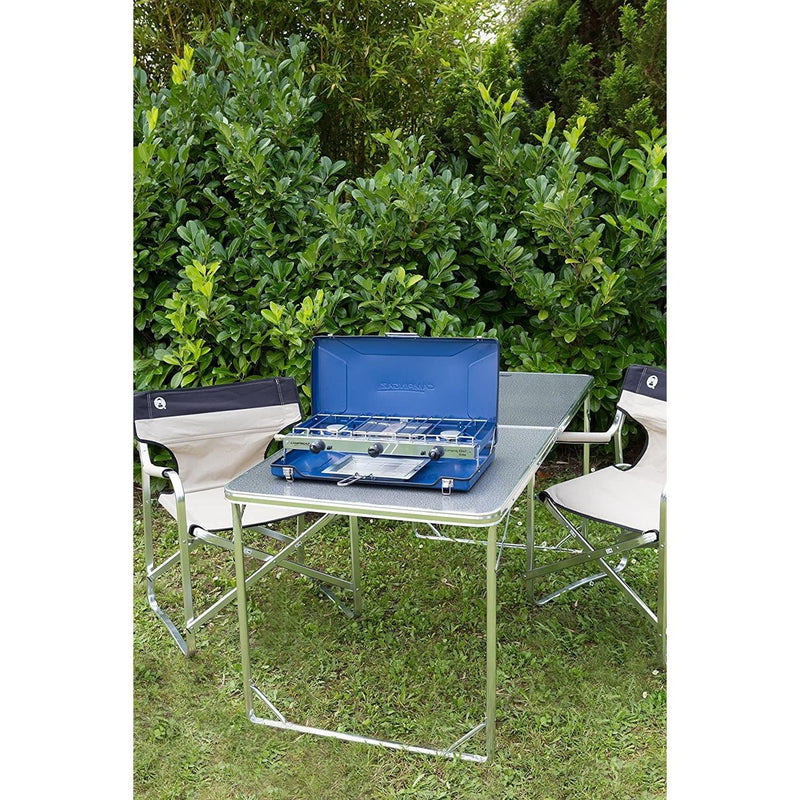 Campingaz Camping Chef Folding Double Burner Stove With Grill Campingaz - Dynamic Drive