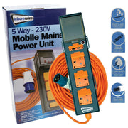 Caravan Camping 5 Way Mobile Mains USB Power Hookup Extension Lead RCD Unit C429 Leisurewize - Dynamic Drive
