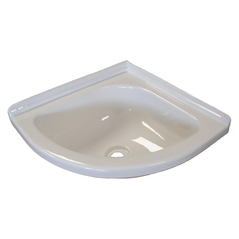 Caravan Motorhome Boat Bathroom White Plastic Corner Vanity Sink Bowl Camper Van Via Mondo - Dynamic Drive
