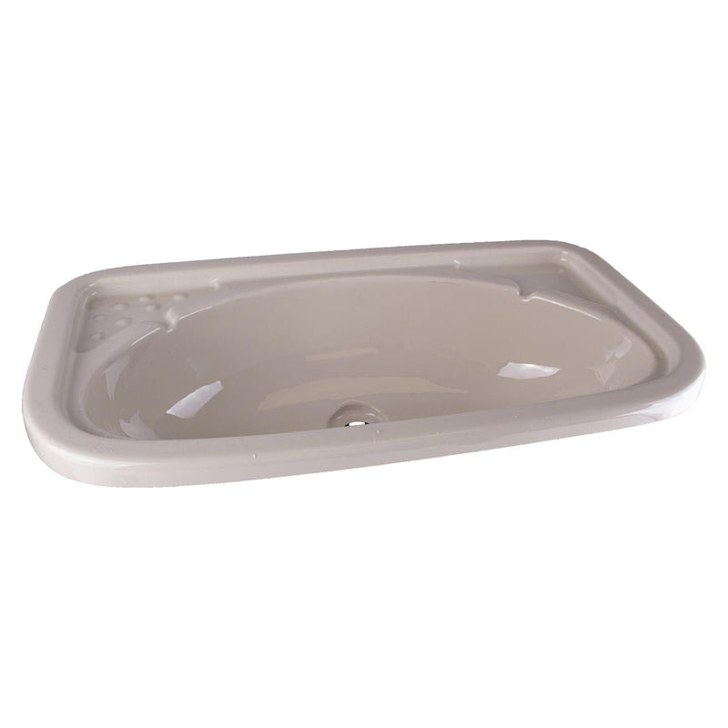 Caravan Motorhome Camper Boat Bathroom Ivory Plastic Vanity Sink Grove - Dynamic Drive