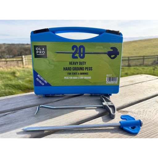 Olpro Case of 20 Hard Ground Pegs and Peg Puller Olpro - Dynamic Drive