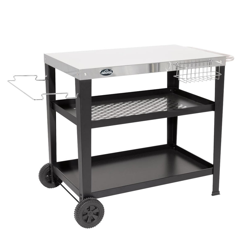 Dellonda Plancha Trolley with Utensil Holder - Stainless Steel Top Dellonda - Dynamic Drive