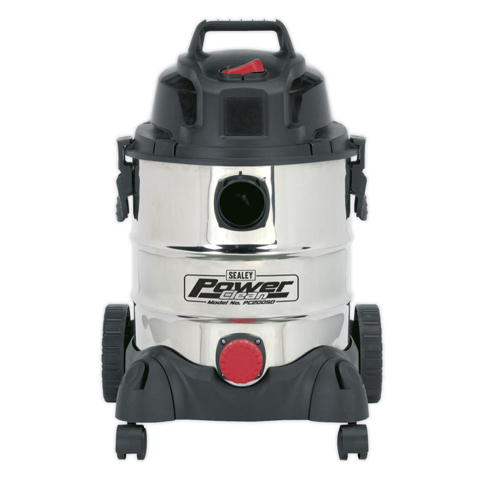 Sealey Vacuum Cleaner Industrial Wet & Dry 20L 1250W/230V Stainless Drum PC200SD Sealey - Dynamic Drive
