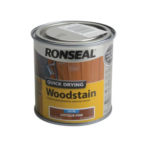Ronseal Quick Drying Woodstain Satin Antique Pine 250ml Ronseal - Dynamic Drive