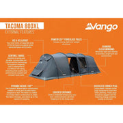 Vango Tacoma 800XL Package Tent 800XL Deep Blue Vango - Dynamic Drive
