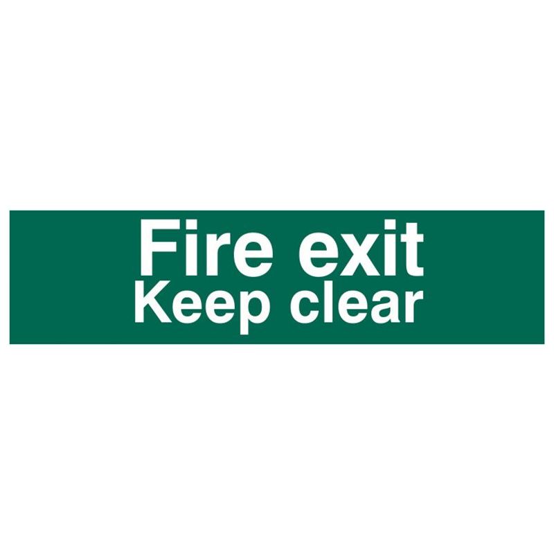 Scan Fire Exit Keep Clear Text Only - PVC Sign 200 x 50mm Scan - Dynamic Drive