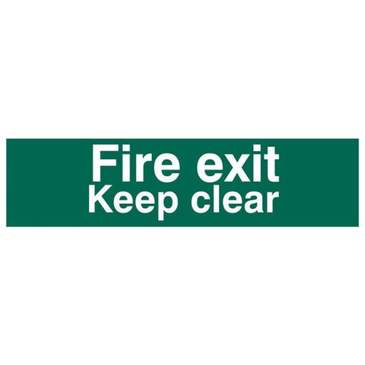 Scan Fire Exit Keep Clear Text Only - PVC Sign 200 x 50mm Scan - Dynamic Drive