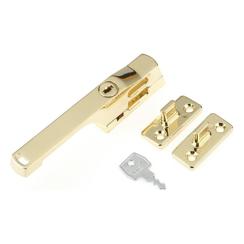 Yale Locks P115PB Lockable Window Handle Polished Brass Finish Yale Locks - Dynamic Drive
