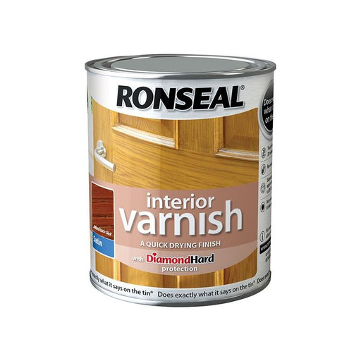 Ronseal Interior Varnish Quick Dry Satin Medium Oak 750ml Ronseal - Dynamic Drive