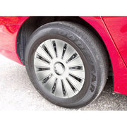 14" 4 x Alloy Look Grey & Silver Multi-Spoke Wheel Trims Hub Caps Covers Simply  - Dynamic Drive