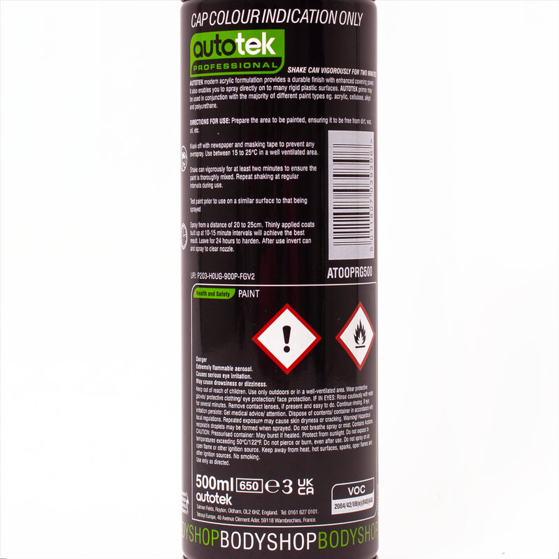 Autotek Professional Grey Primer 500Ml Spray Paint High Coverage Autotek  - Dynamic Drive