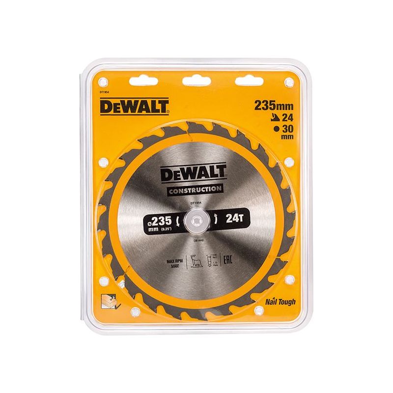 Dewalt Power Tools Portable Construction Circular Saw Blade 235 x 30mm x 24T DeWALT Power Tools - Dynamic Drive