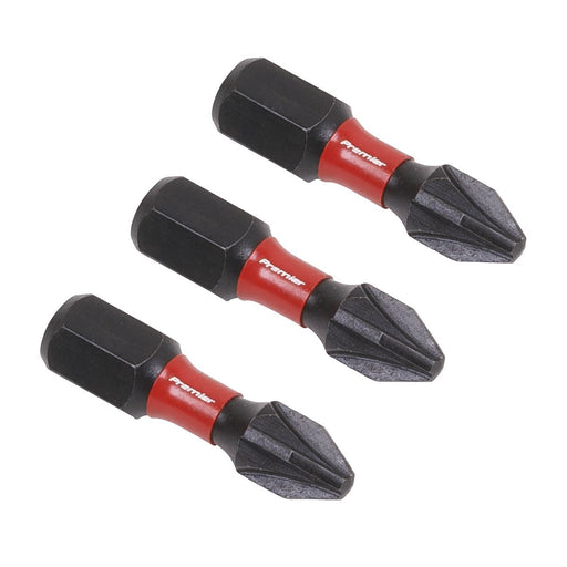Sealey Pozi #2 Impact Power Tool Bits 25mm 3pc AK8208 Sealey - Dynamic Drive