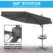 Dellonda Cantilever Parasol with 360 Rotation, Tilt & Cover 3m - Grey Dellonda - Dynamic Drive