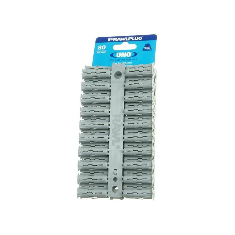 Rawlplug Grey UNO® Plugs 10 x 36mm (Card 80) Rawlplug - Dynamic Drive