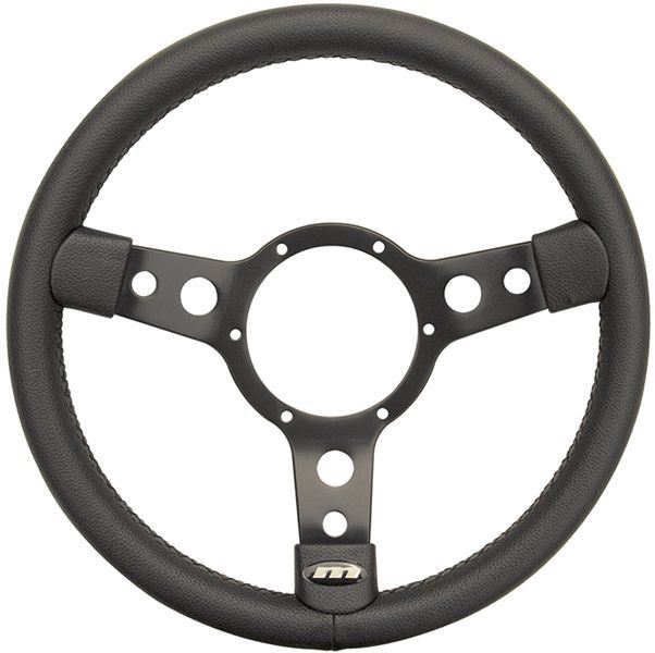 Classic 15" Traditional 3 spoke Leather Steering Wheel With Black Centre - Black Mountney Classic  - Dynamic Drive