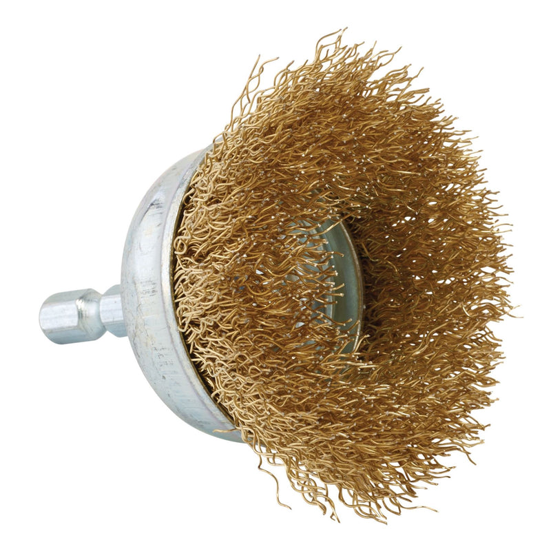 Draper Brassed Steel Crimped Wire Cup Brush, 50mm 41432 Draper - Dynamic Drive