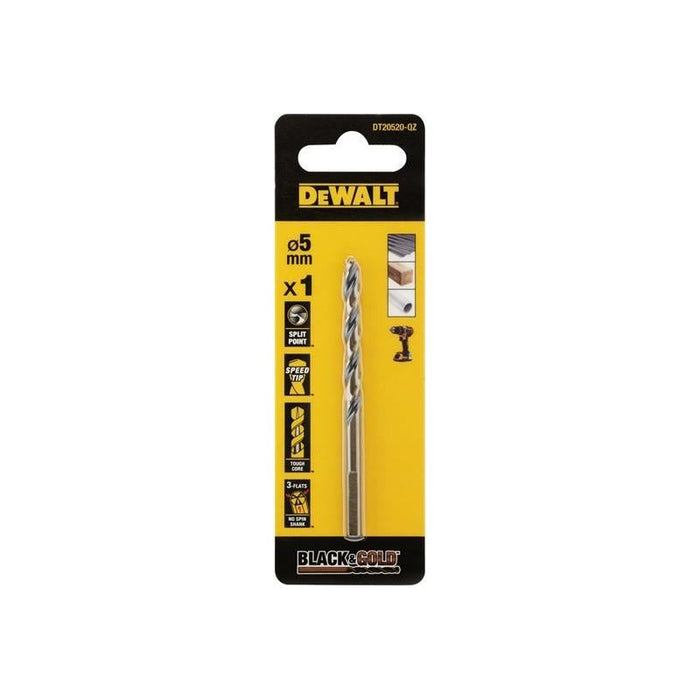 Dewalt Power Tools BLACK&GOLD HSS Drill Bit 5.0mm DeWALT Power Tools - Dynamic Drive