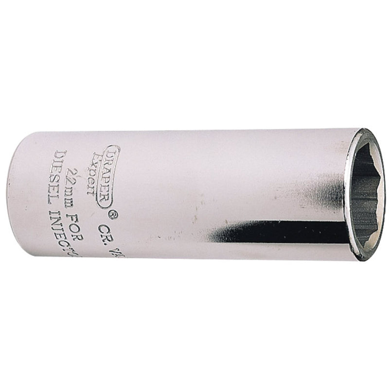 Draper Diesel Injector Socket, 1/2" Sq. Dr., 22mm 39046 Draper - Dynamic Drive