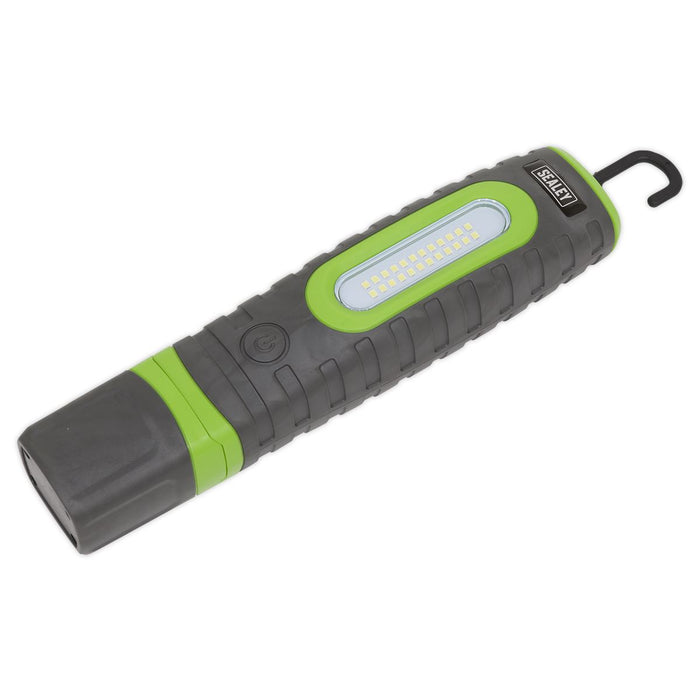 Sealey R/Charge 360 Insp Lamp 24 SMD LED + 3W LED Green 2 x Li-ion LED3606G Sealey  - Dynamic Drive