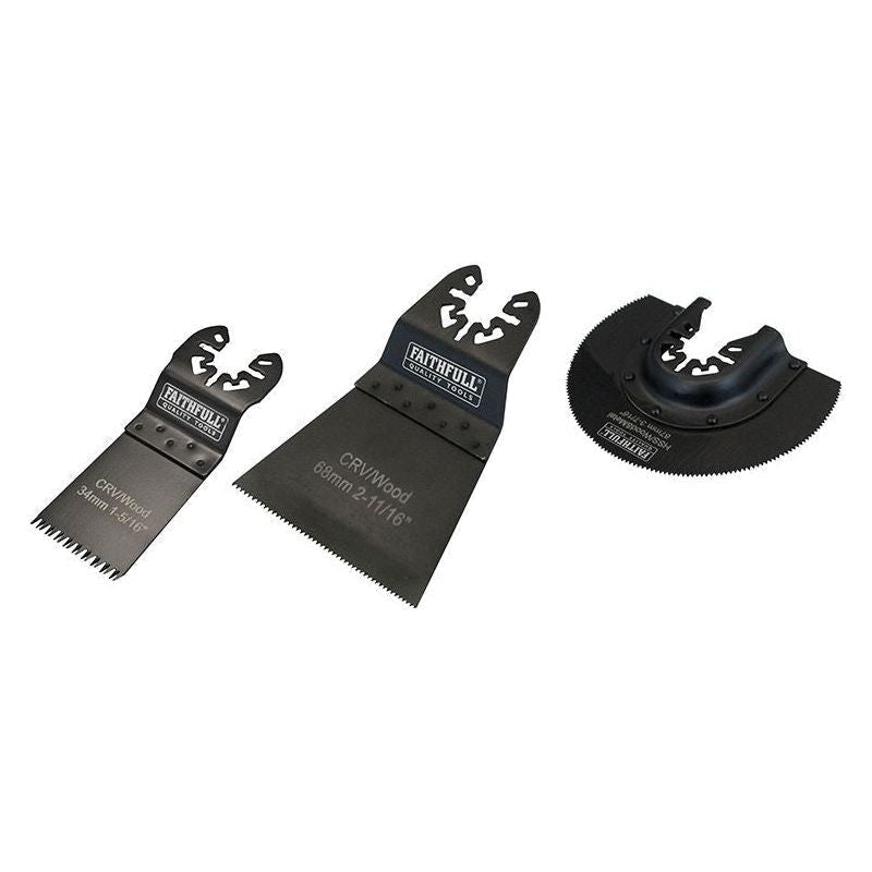 Faithfull Multi-Function Tool Blade Set, 3 Piece Faithfull - Dynamic Drive