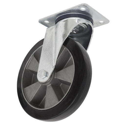 Sealey Heavy-Duty Rubber Swivel Castor Wheel152mm Trade SCW5152SPEM Sealey - Dynamic Drive