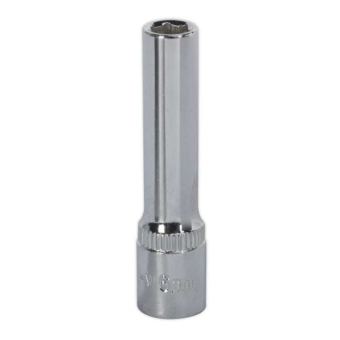 Sealey WallDrive Socket 6mm Deep 1/4"Sq Drive Fully Polished SP1406D Sealey - Dynamic Drive