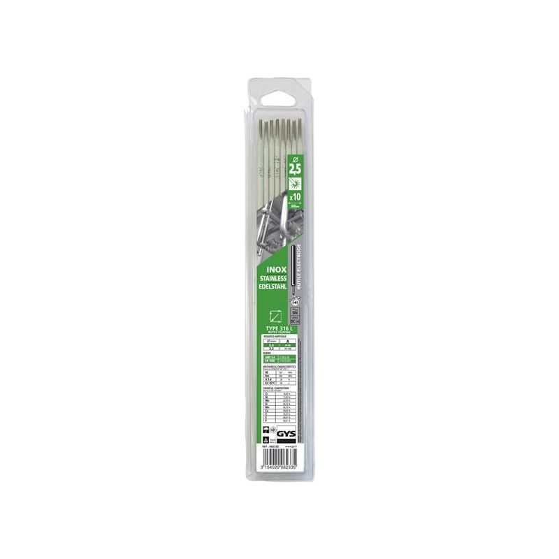 Gys Welding Stainless Steel Electrodes 316L 2.5mm (Pack 10) GYS WELDING - Dynamic Drive