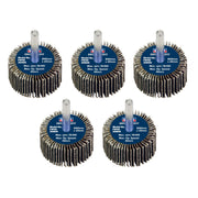 Sealey 40 x 20mm Abrasive Flap Wheel on 6mm Shaft Assorted Grit - Pack of 5 Sealey - Dynamic Drive