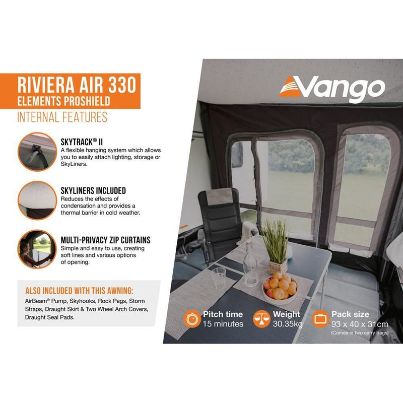 Vango Riviera Air 330 Elements ProShield Caravan Awning Vango - Dynamic Drive