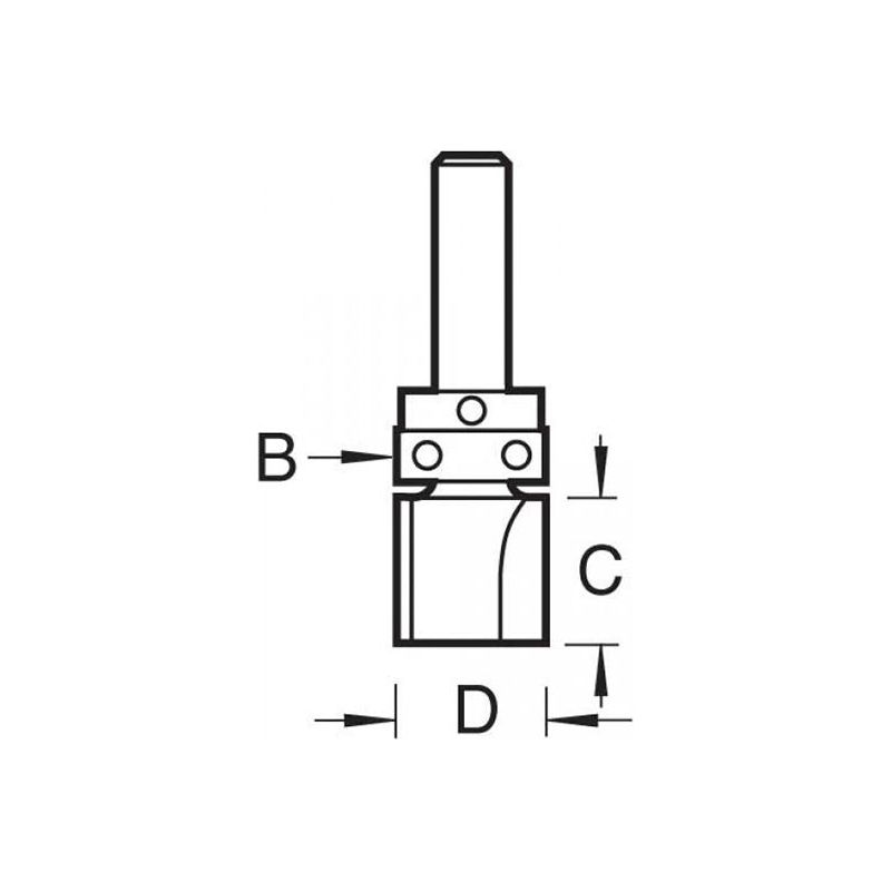 Trend 46/90 x 1/4 TCT 90° Shank Mounted Template Profiler 15.9 x 25mm Trend - Dynamic Drive