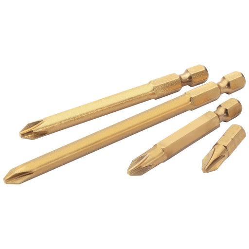Draper No.3 1/4" Hex Cross Slot Titanium Nitride Coated Insert Bit 75mm Long x 2 Draper - Dynamic Drive