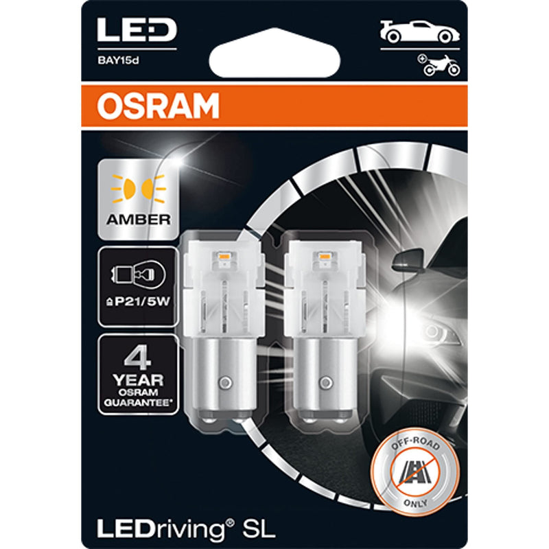 Osram LEDriving SL, P21/5W, Amber, LED signal lamps, Off-road only, non ECE, Dou Osram - Dynamic Drive
