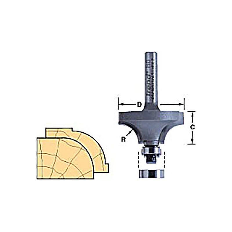 Trend 46/160 x 1/2 TCT Bearing Guided Ovolo & Round Over 16mm Radius Trend - Dynamic Drive