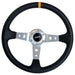 340mm Black Alcantara Moulded Steering Wheel + Boss fits Peugeot 605 1990>1996 Mountney Classic  - Dynamic Drive