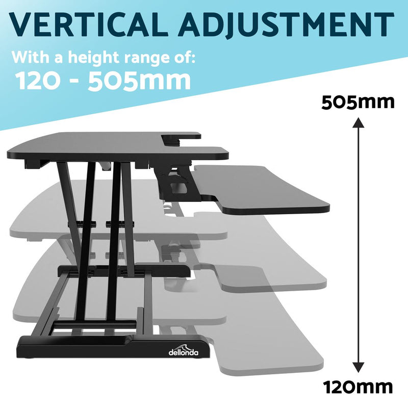 Dellonda 71cm Adjustable-Height Standing Desk Riser 15kg Capacity DH14 Dellonda - Dynamic Drive