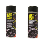 2x E-Tech Car Alloy Wheel Paint MOTORSPORT BLACK Satin Can Chip Resistant 400ml E-Tech - Dynamic Drive
