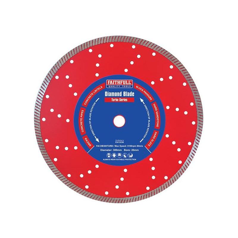 Faithfull Turbo Cut Diamond Blade 300 x 20mm Faithfull - Dynamic Drive
