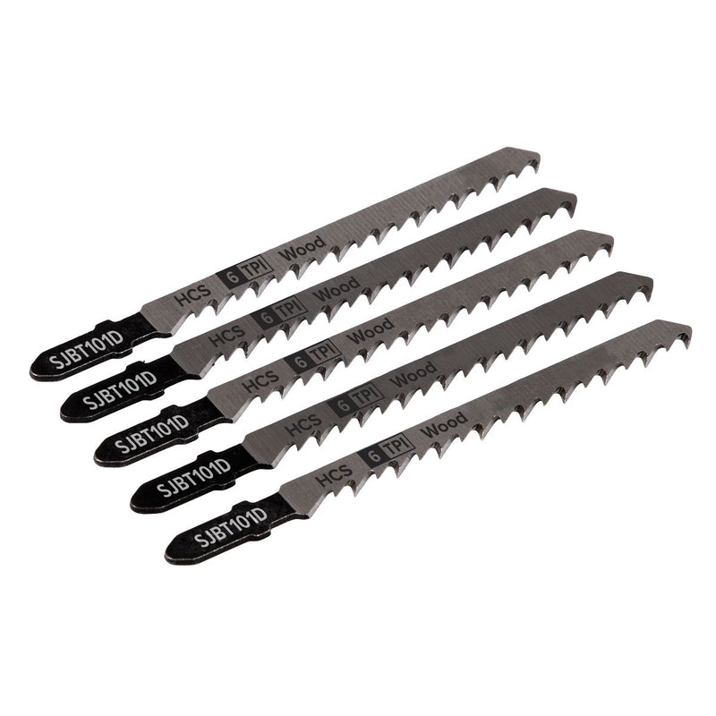 Sealey Jigsaw Blade Hard Wood 100mm 6tpi Pack of 5 SJBT101D Sealey - Dynamic Drive