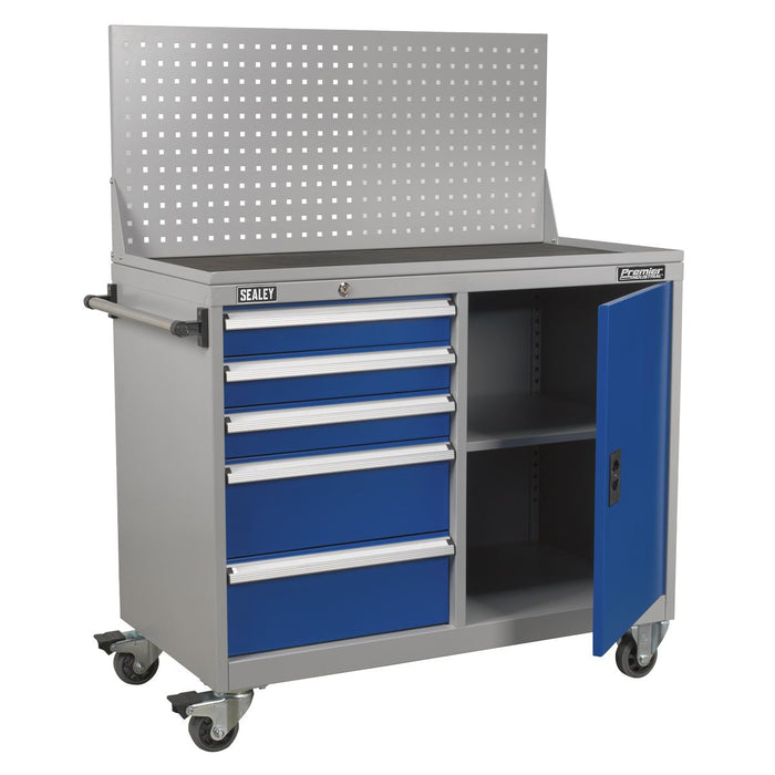 Sealey Industrial Mobile Workstation 5 Drawer & 1 Shelf Locker API1103A Sealey - Dynamic Drive