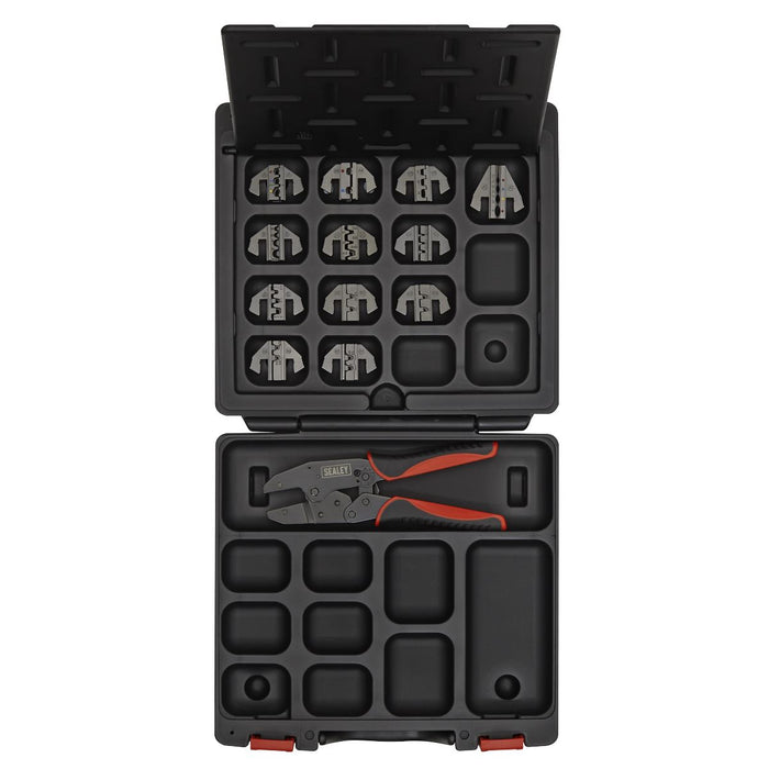 Sealey Ratchet Crimping Tool with Jaws and Storage Case AK3858COMBO Sealey - Dynamic Drive