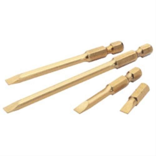 Draper 6mm 1/4" Hex Plain Slot Titanium Nitride Coated Insert Bit 50mm Long x 2 Draper - Dynamic Drive