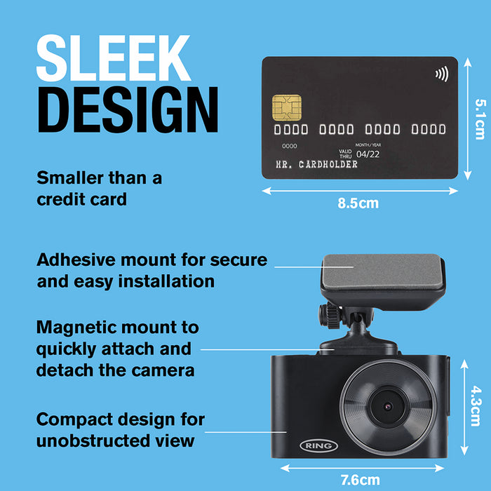 Ring Car Dash Camera Motion Sensor HD 1296p Wi-Fi & App Enabled GPS Driving Ring Automotive  - Dynamic Drive