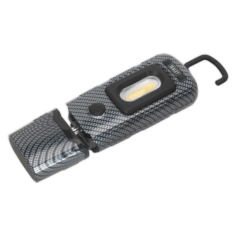 Sealey Rechargeable 360 Inspection Light 3W COB & 1W SMD LED Carbon Fibre Effect Sealey - Dynamic Drive