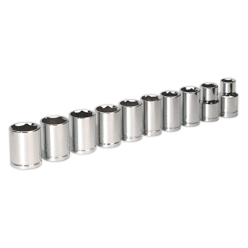 Siegen by Sealey Socket Set 10Pc 1/2Inchsq Drive 6Pt Walldrive Metric Siegen by Sealey - Dynamic Drive