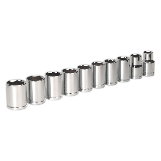 Siegen by Sealey Socket Set 10Pc 1/2Inchsq Drive 6Pt Walldrive Metric Siegen by Sealey - Dynamic Drive