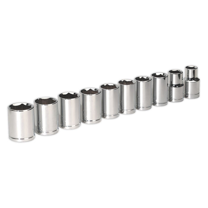 Siegen by Sealey Socket Set 10Pc 1/2Inchsq Drive 6Pt Walldrive Metric Siegen by Sealey - Dynamic Drive