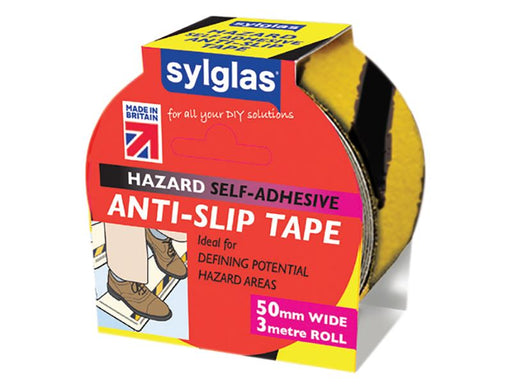 Sylglas Anti-Slip Tape 50mm x 3m Black & Yellow Hazard Sylglas - Dynamic Drive