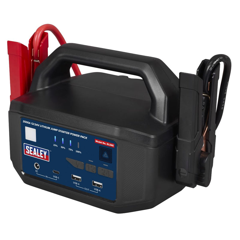 Sealey 2500A 12/24V Lithium Jump Starter Power Pack SL34S Sealey - Dynamic Drive
