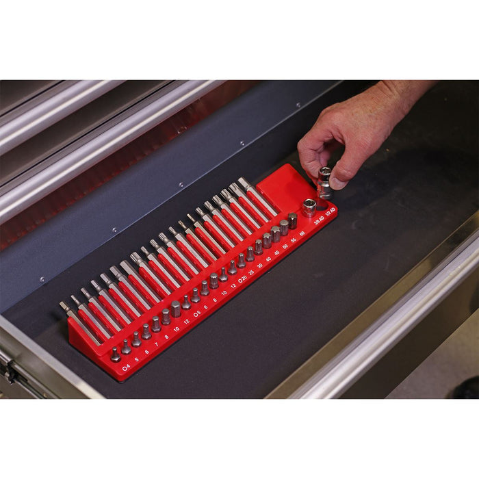 Sealey Premier Magnetic Bit Holder Tray 42 Bit Capacity 10mm Hex Drive Bits Sealey  - Dynamic Drive